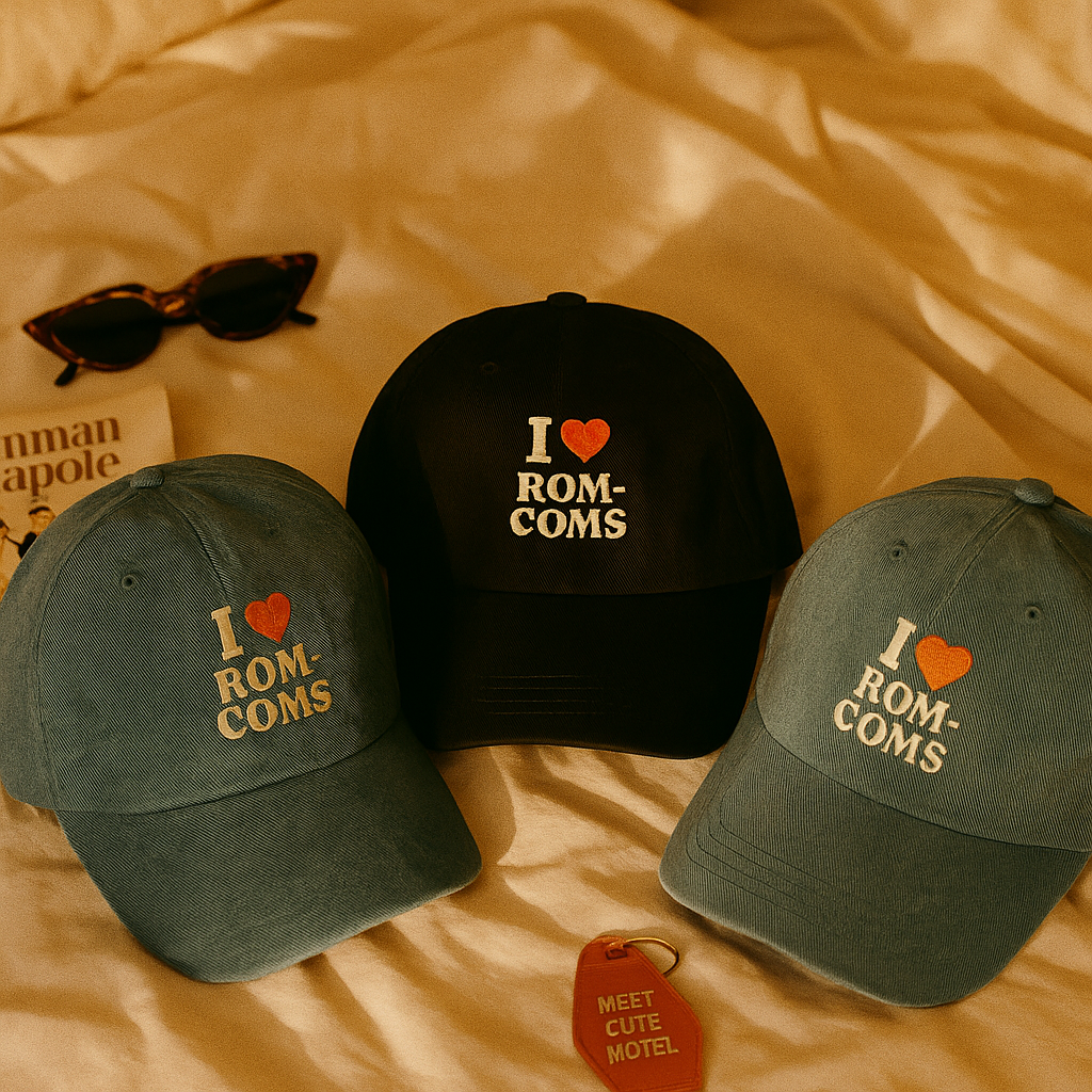 I Love Rom-Coms Vintage Denim Hat