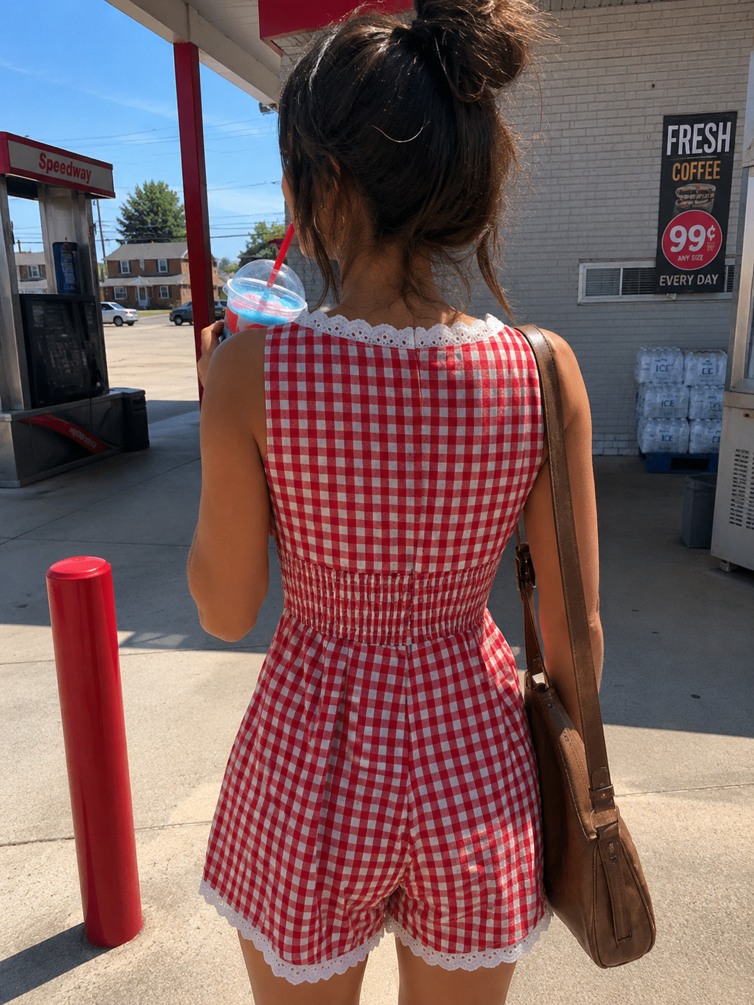 Sunday Picnic Gingham Romper