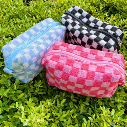 Checked Out Checkered Makeup Bag