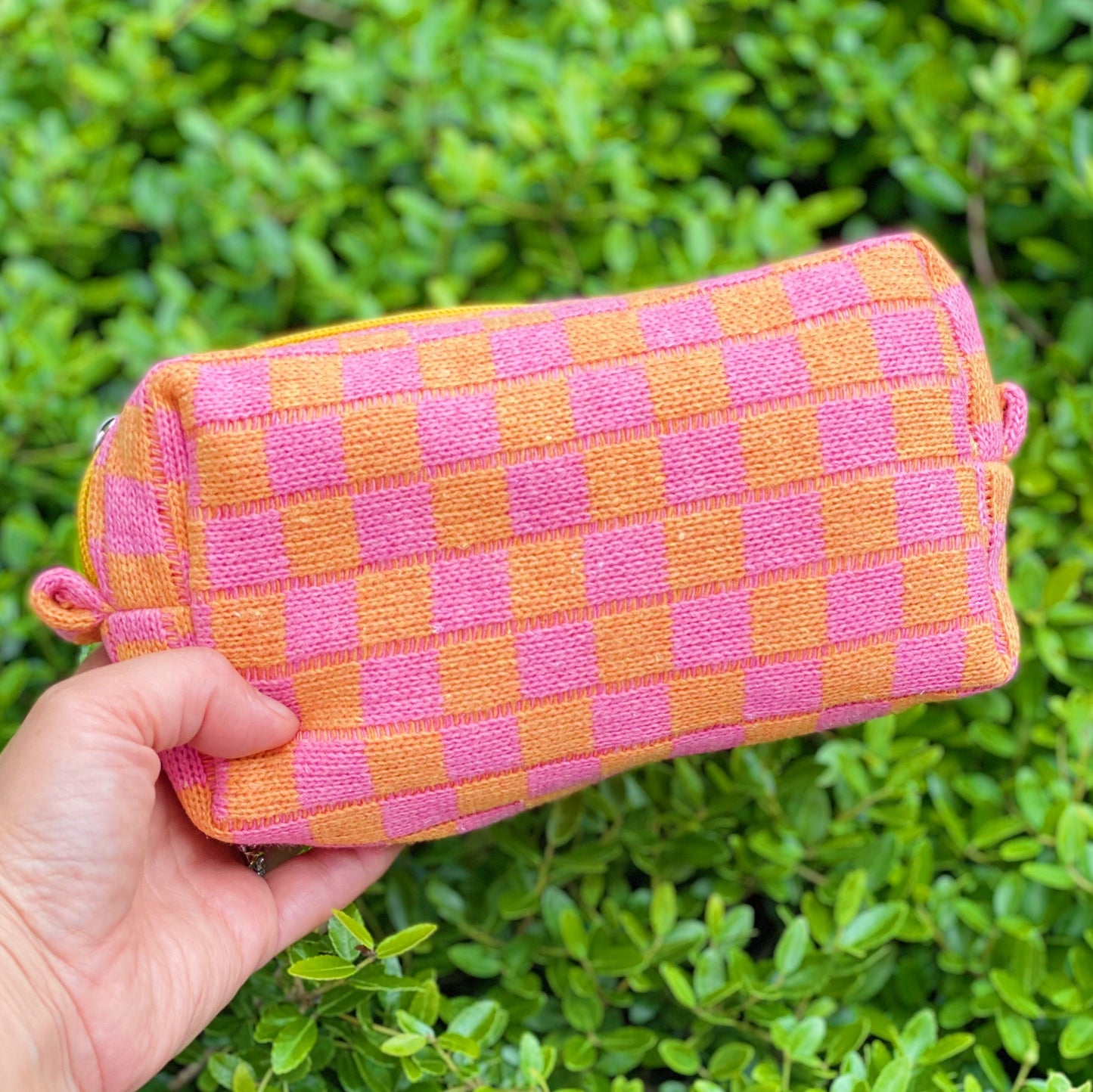 Checked Out Checkered Makeup Bag