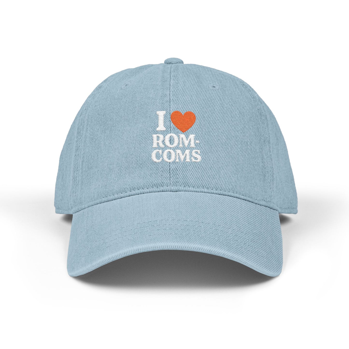 I Love Rom-Coms Vintage Denim Hat