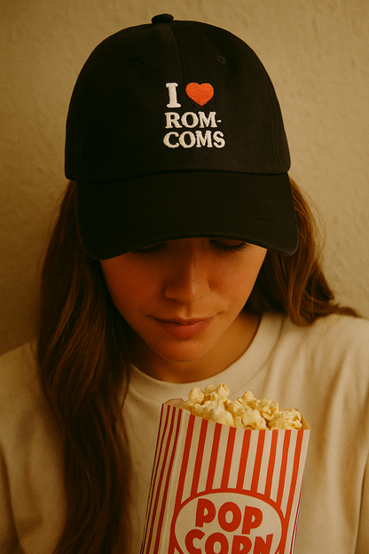 I Love Rom-Coms Vintage Denim Hat