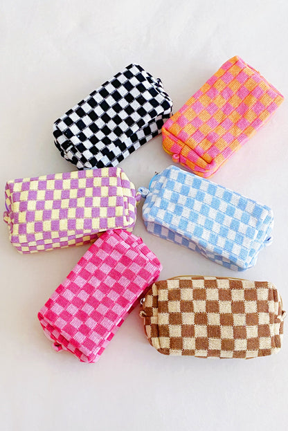 Checked Out Checkered Makeup Bag
