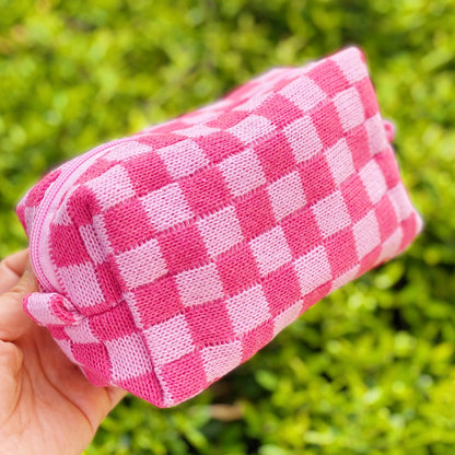 Checked Out Checkered Makeup Bag