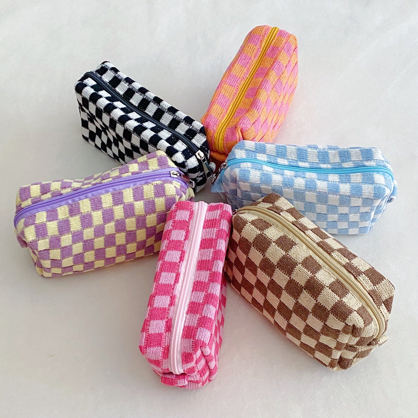 Checked Out Checkered Makeup Bag