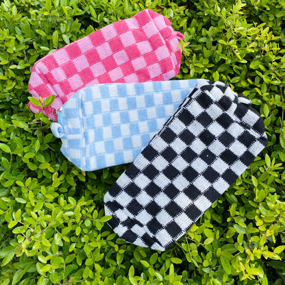 Checked Out Checkered Makeup Bag