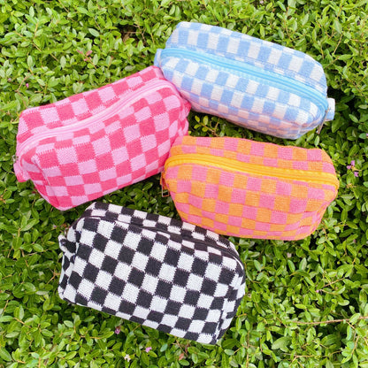 Checked Out Checkered Makeup Bag