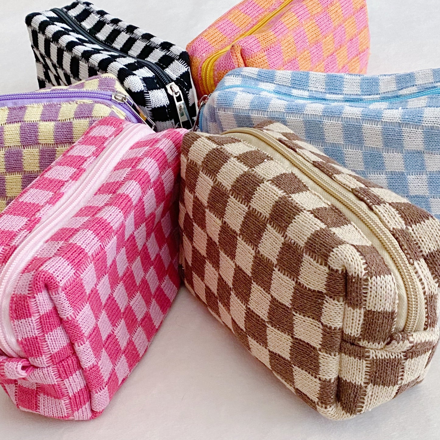 Checked Out Checkered Makeup Bag