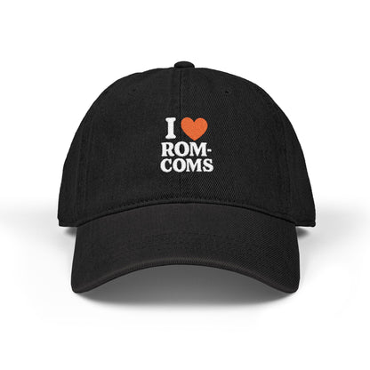 I Love Rom-Coms Vintage Denim Hat