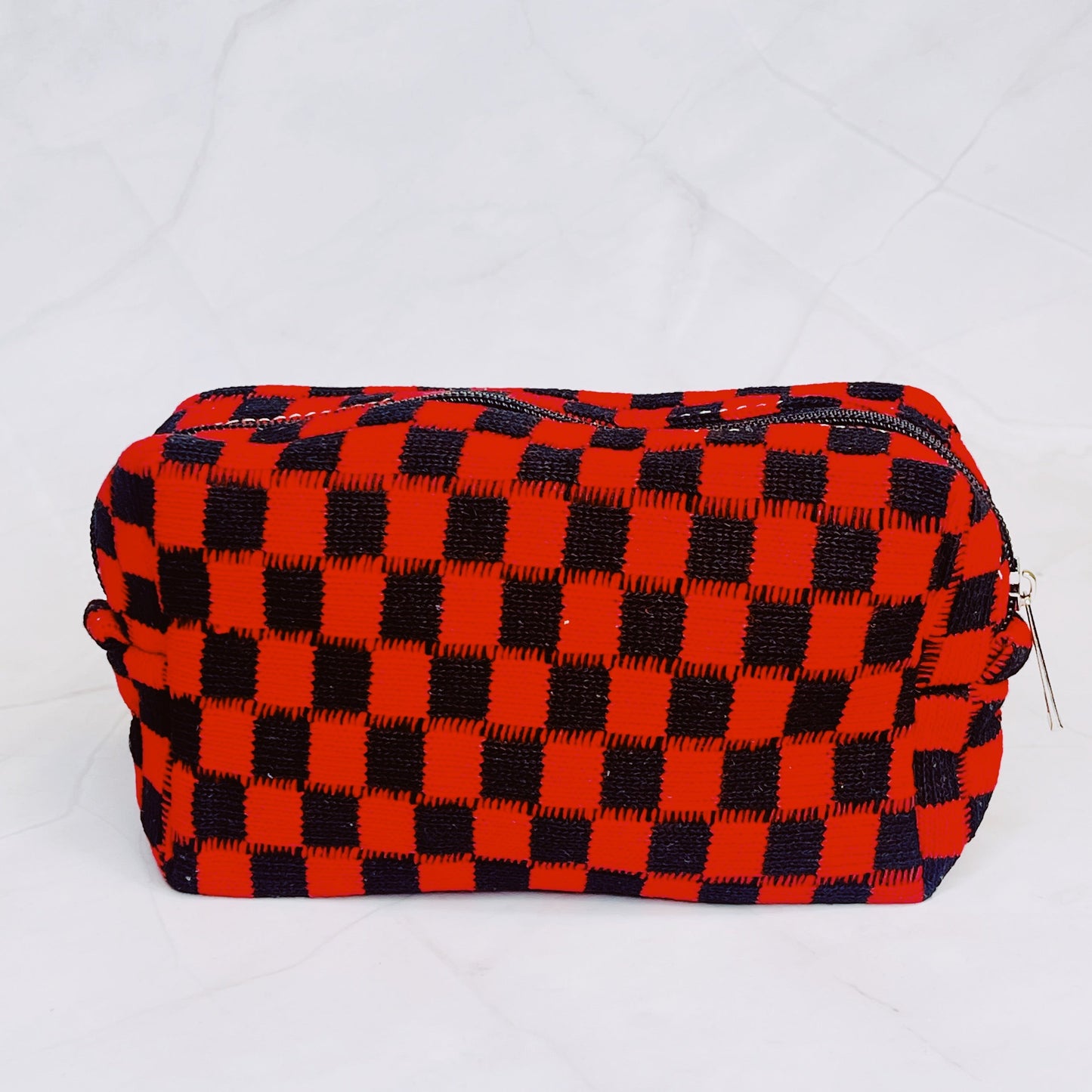 Checked Out Checkered Makeup Bag