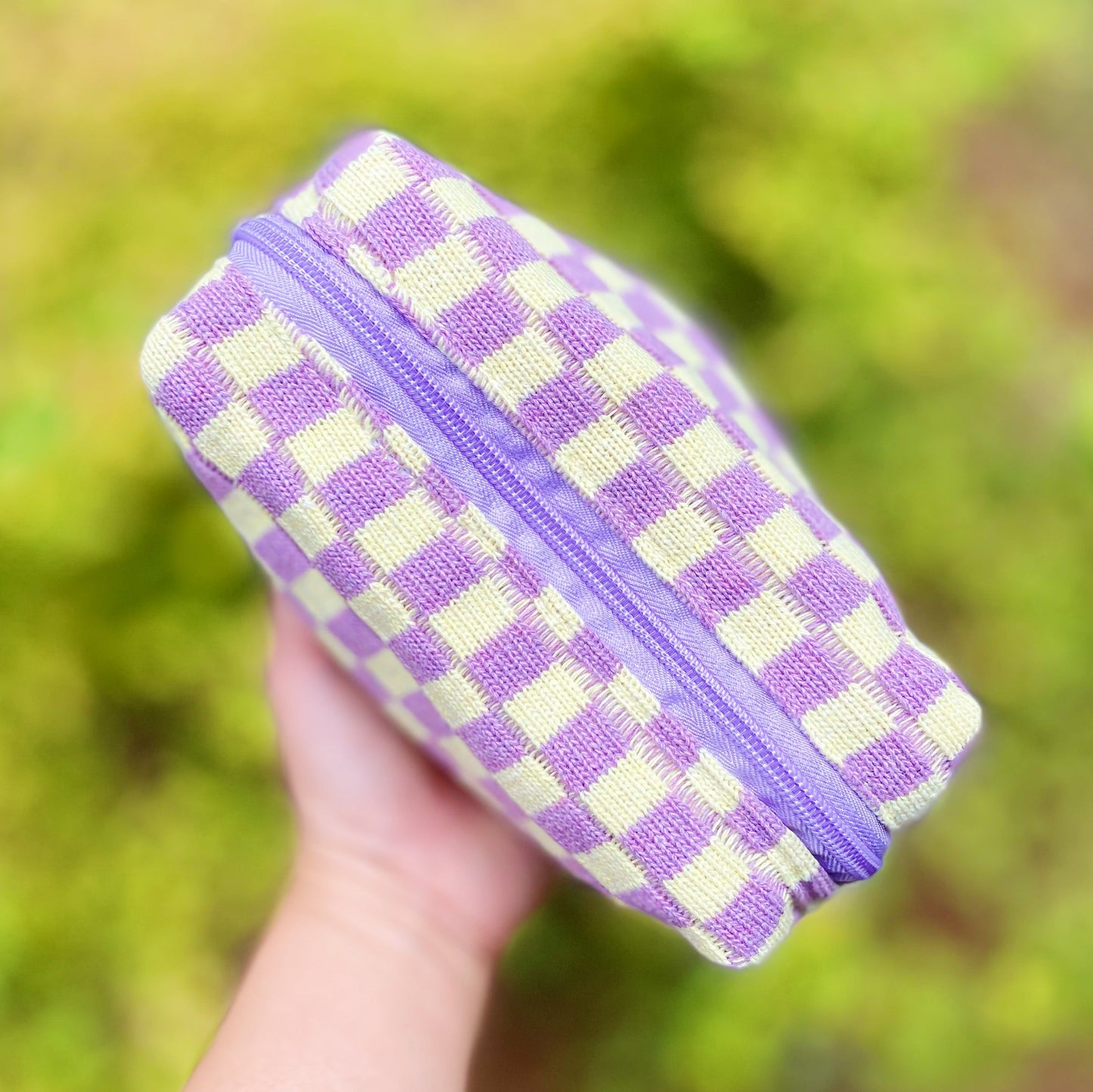 Checked Out Checkered Makeup Bag