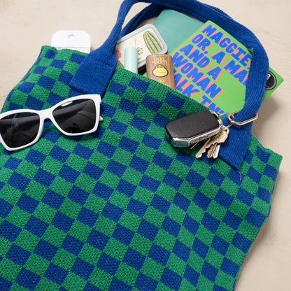 Blue Skies Checkered Tote