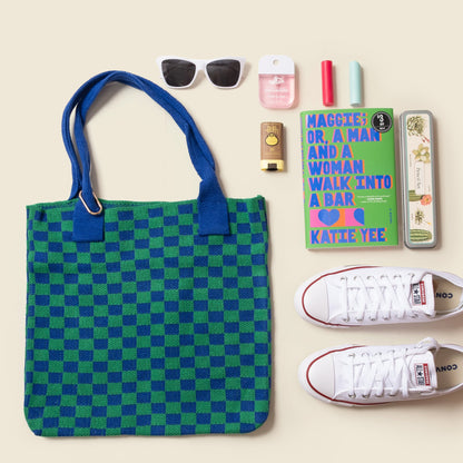 Blue Skies Checkered Tote