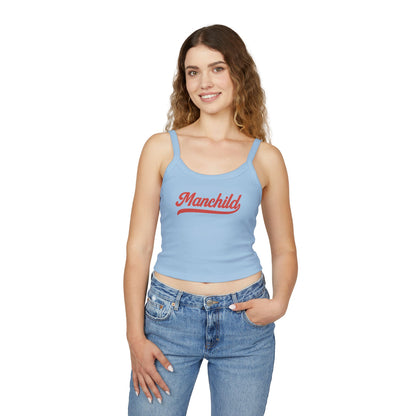 Manchild tank in light blue, fitted women’s summer top