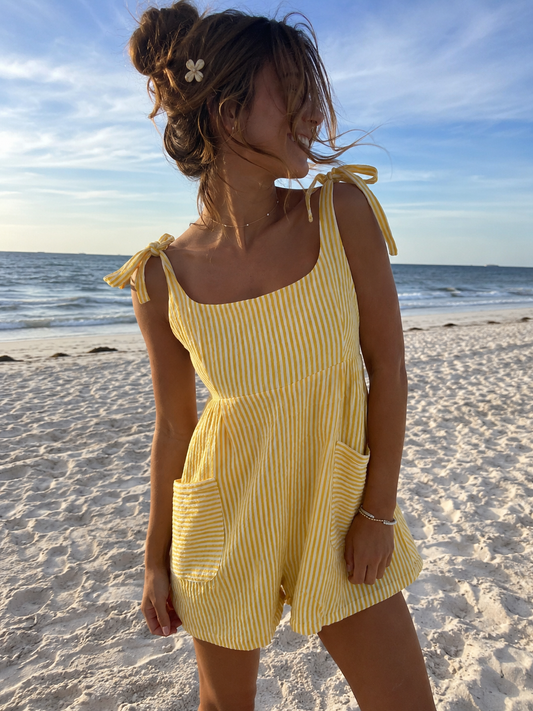 Limoncello Striped Romper