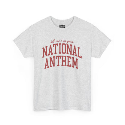 National Anthem tee in ash gray with vintage-style graphic