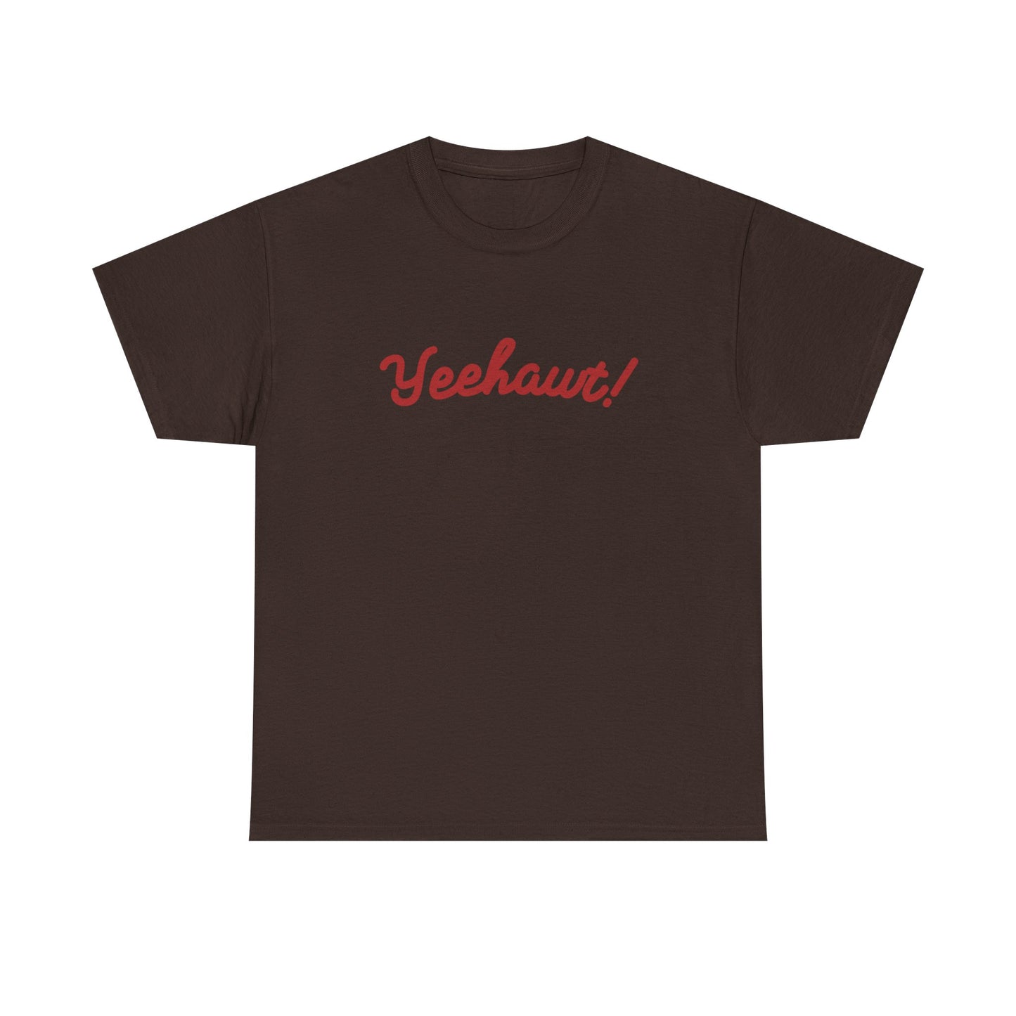 YEEHAWT! graphic tee in rich chocolate brown with rodeo flair
