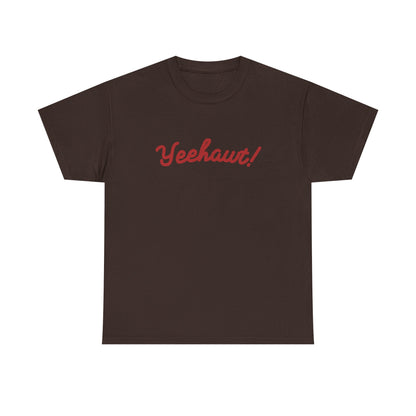 YEEHAWT! graphic tee in rich chocolate brown with rodeo flair